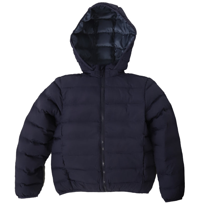 キッズ ジャンパー 中綿 ジャケット 暖かい 男の子 女の子 フードなし にできる 防寒 アウター 薄手 軽い フェイクダウン 黒 ネイビー 100~170cm 小学生 子供 洗える 上着 100 110 120 130 140 150 160 170 ジュニア 大きいサイズ (在庫限り)