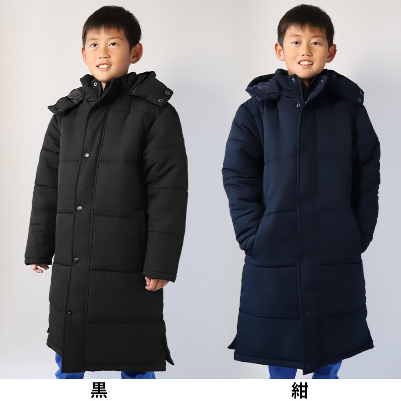 ベンチコート キッズ ジュニア ジャケット アウター フード付き 子供服 防寒 冬服 軽い 120~170cm・M~3L スクール用ジャケット 小学生 制服 コート 子供 男の子 女の子 暖かい 130 140 150 160 L LL (送料無料)