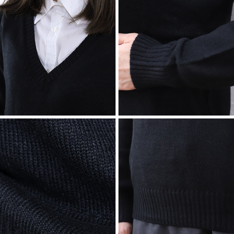 スクールセーター 女子 高校生 制服 ニット セーター 学生 Vネック S~3L 洗える 中学生 ウール 学校 無地 黒 紺 ベージュ 大きいサイズ 冬 秋 レディース スクール 女子高生 長袖 M L LL 3L