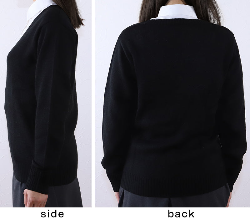 スクールセーター 女子 高校生 制服 ニット セーター 学生 Vネック S~3L 洗える 中学生 ウール 学校 無地 黒 紺 ベージュ 大きいサイズ 冬 秋 レディース スクール 女子高生 長袖 M L LL 3L