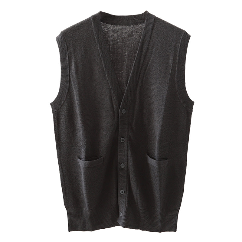 スクールベスト 男子 前あき Vネック ニット ベスト S~3L 前開き 洗える 秋冬 ニットベスト ウール スクール 制服 シンプル 無地 グレー 黒 大きいサイズ ジレ チョッキ S M L LL 3L