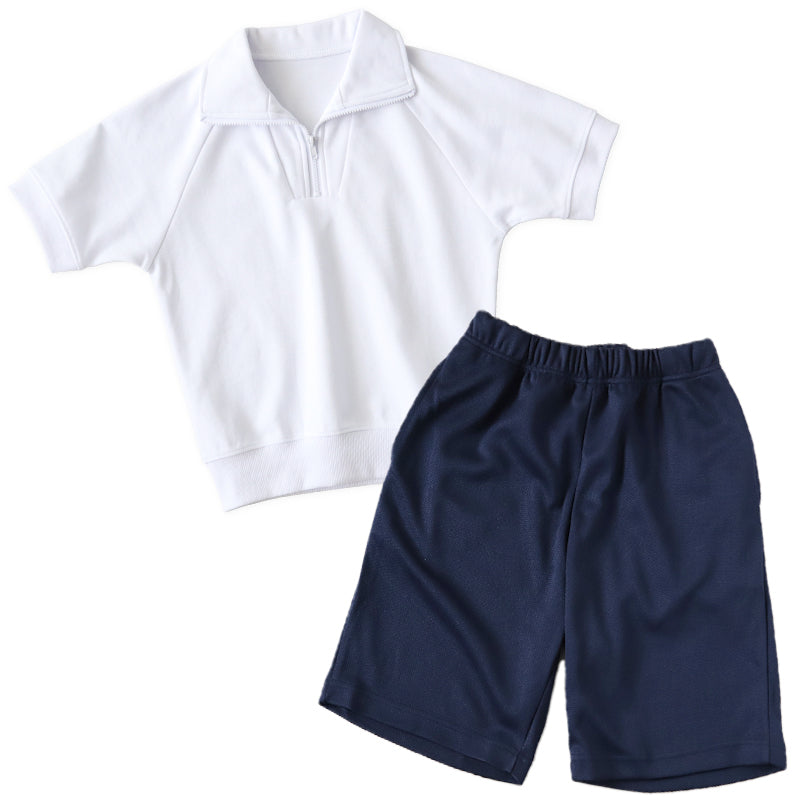 体操服 上下セット 半袖 ハーフパンツ 体操着 大きいサイズ 2点セット S~3L 小学生 中学生 男子 女子 半そで 半ズボン 短パン スクール 体育 衣替え 子供 子ども キッズ (送料無料)
