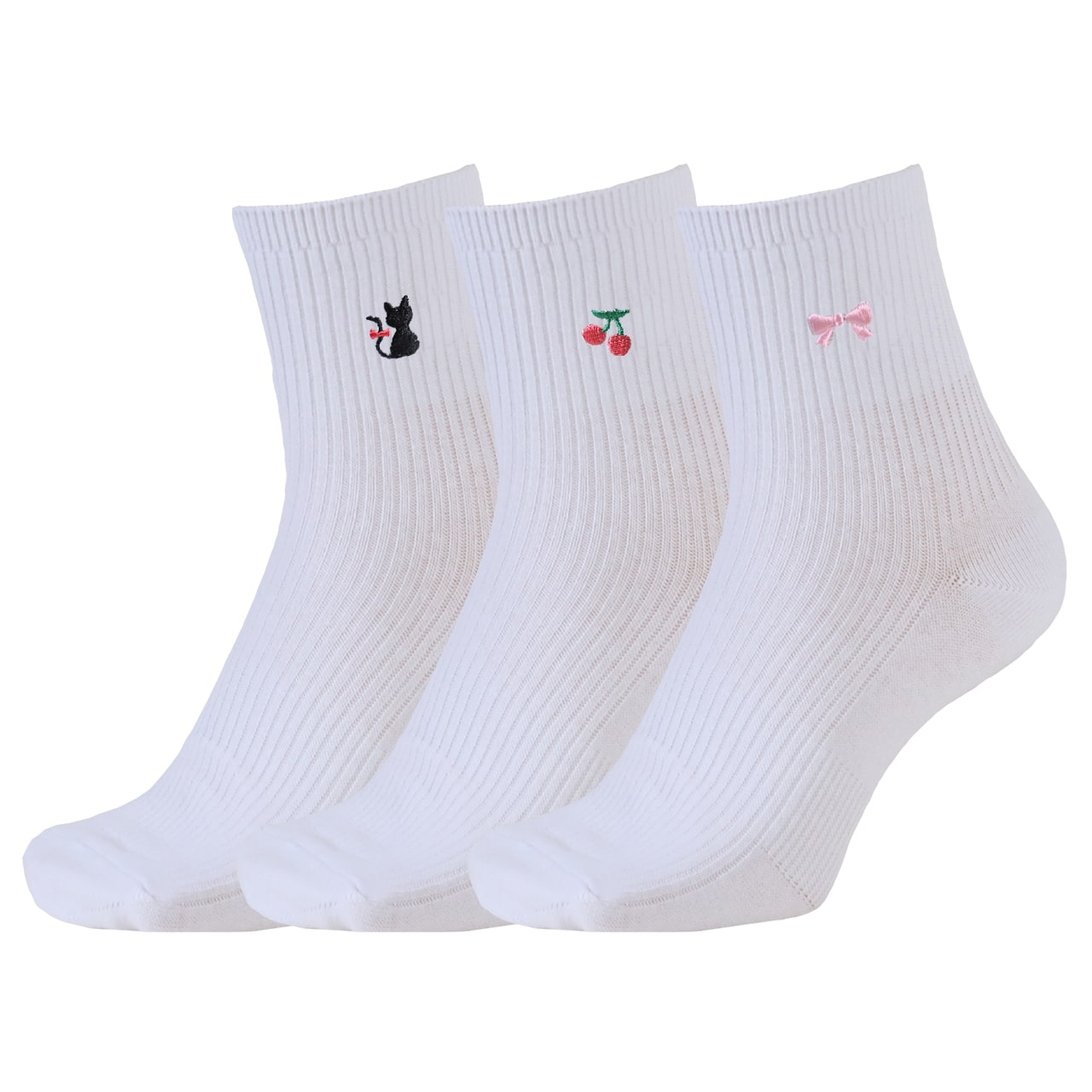 スクールソックス ワンポイント ショートソックス 3足セット 14-16cm~18-20cm (白 紺 黒 通園 通学 ソックス 小学生 学校 子供 キッズ 両面刺繍 スクログ)