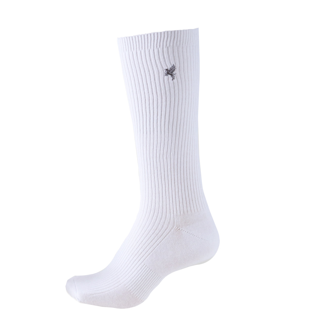 スクールソックス ワンポイント 女子 男子 スリークォーター丈 靴下 20-22cm~24-26cm (白 紺 黒 学生 通学 ソックス 高校生 中学生 短めハイソックス 両面刺繍 スクログ)