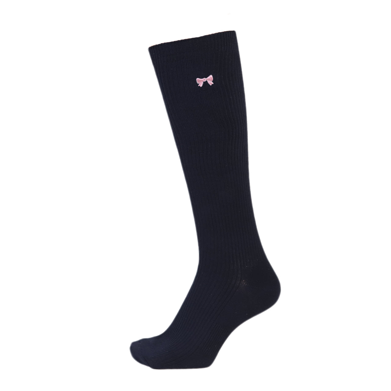 スクールソックス ワンポイント ハイソックス 女子 男子 靴下 14-16cm~18-20cm (白 紺 黒 通園 通学 ソックス 小学生 学校 子供 キッズ 両面刺繍 スクログ)