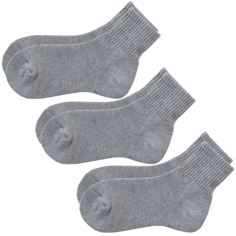 スクールソックス 厚手 無地 ショート丈 靴下 学生 子供 3足セット 14-16cm~24-26cm 白 黒 グレー ショートソックス 小学生 中学生 スポーツ 体育 丈夫 破れにくい ソックス 学校 まとめ買い