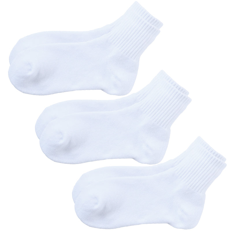 スクールソックス 厚手 無地 ショート丈 靴下 学生 子供 3足セット 14-16cm~24-26cm 白 黒 グレー ショートソックス 小学生 中学生 スポーツ 体育 丈夫 破れにくい ソックス 学校 まとめ買い