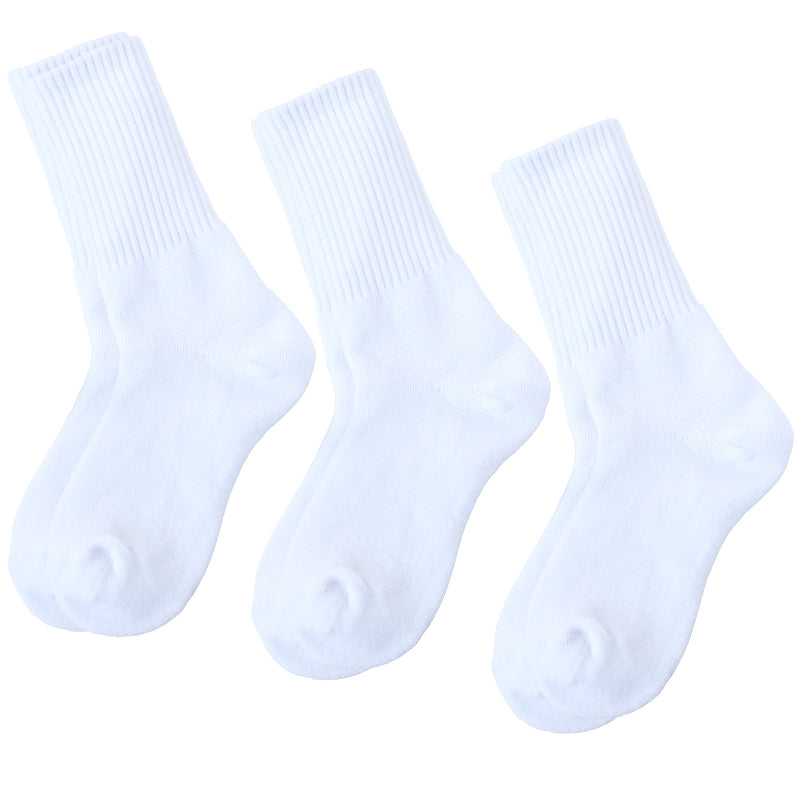 スクールソックス 厚手 無地 クルー丈 靴下 学生 子供 3足セット 14-16cm~24-26cm 白 黒 グレー 小学生 中学生 通学 通園 ソックス スポーツ 体育 丈夫 破れにくい まとめ買い
