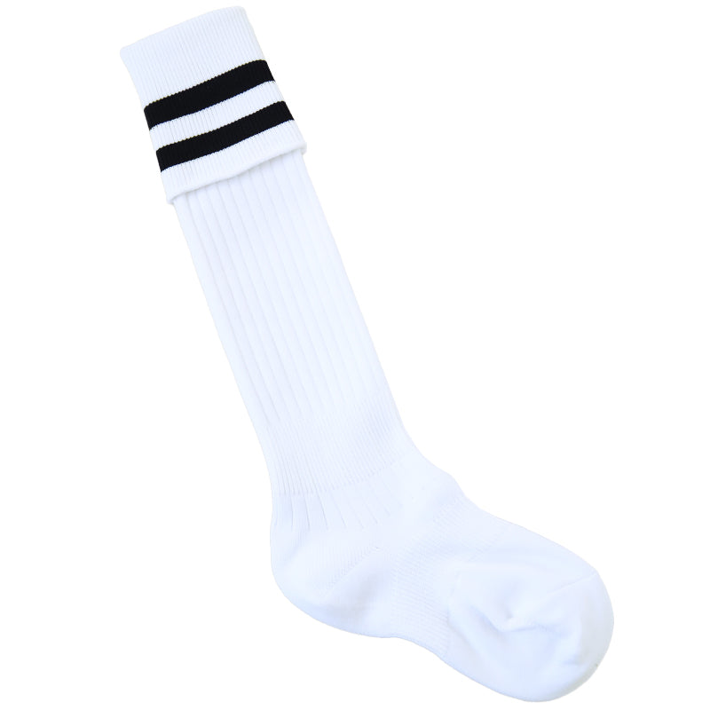 サッカー ソックス 靴下 ハイソックス キッズ ジュニア 男子 女子 サポート 日本製 19-21cm 22-24cm 25-27cm 27-29cm 伸縮性 テーピング 丈夫 エンジ 黒 フットサル バレーボール チア チーム ユニフォーム (在庫限り)
