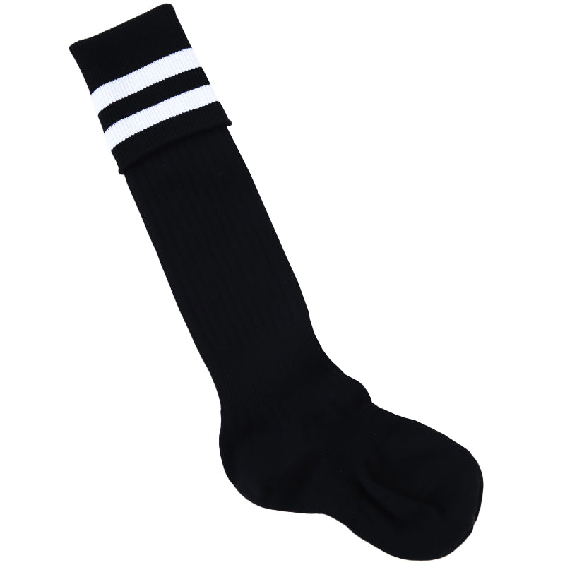 サッカー ソックス 靴下 ハイソックス キッズ ジュニア 男子 女子 サポート 日本製 19-21cm 22-24cm 25-27cm 27-29cm 伸縮性 テーピング 丈夫 エンジ 黒 フットサル バレーボール チア チーム ユニフォーム (在庫限り)