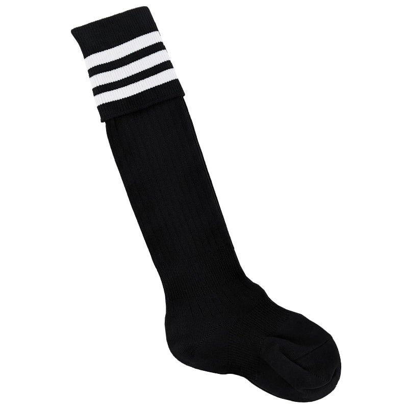 サッカー ソックス 靴下 ハイソックス キッズ ジュニア 男子 女子 サポート 日本製 19-21cm 22-24cm 25-27cm 27-29cm 伸縮性 テーピング 丈夫 エンジ 黒 フットサル バレーボール チア チーム ユニフォーム (在庫限り)