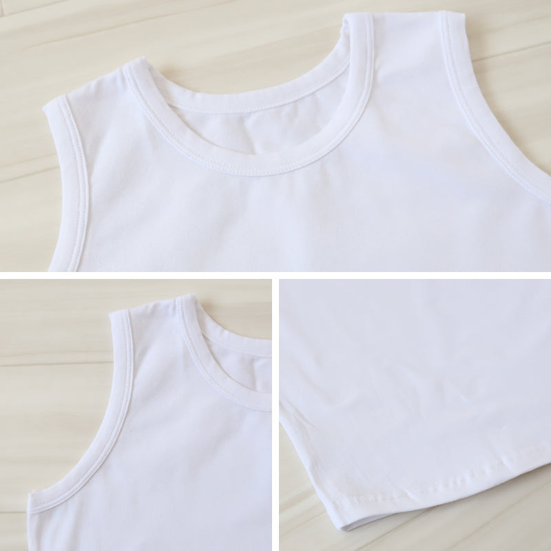 キッズ タンクトップ 無地 子供 ノースリーブ tシャツ 裾ラウンド 100cm~160cm 子ども 男の子 女の子 100 110 120 130 140 150 160 インナー 背中が出ない 綿 子供服 トップス 春 夏 重ね着 ジュニア シンプル