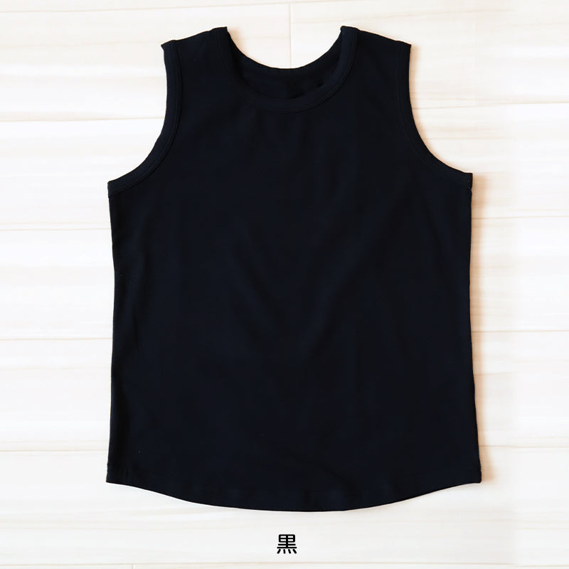 キッズ タンクトップ 無地 子供 ノースリーブ tシャツ 裾ラウンド 100cm~160cm 子ども 男の子 女の子 100 110 120 130 140 150 160 インナー 背中が出ない 綿 子供服 トップス 春 夏 重ね着 ジュニア シンプル
