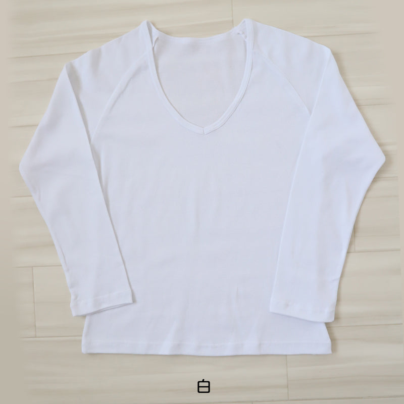 セーラー服 インナー 綿100% 7分袖 tシャツ vネック S~BL 中学生 高校生 長袖 下着 子供 女の子 ジュニア キッズ スクール 学生 レディース コットン 抗菌防臭