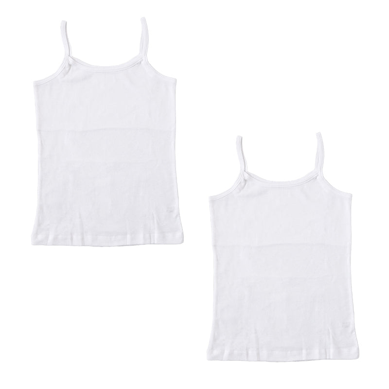 キャミソール インナー 女児 女の子 白 胸二重 キャミ 胸二重肌着 2枚組 100cm~160cm 無地 胸二重キャミソール 子供 下着 肌着 ノースリーブ シンプル キッズインナー 130 140 150 160