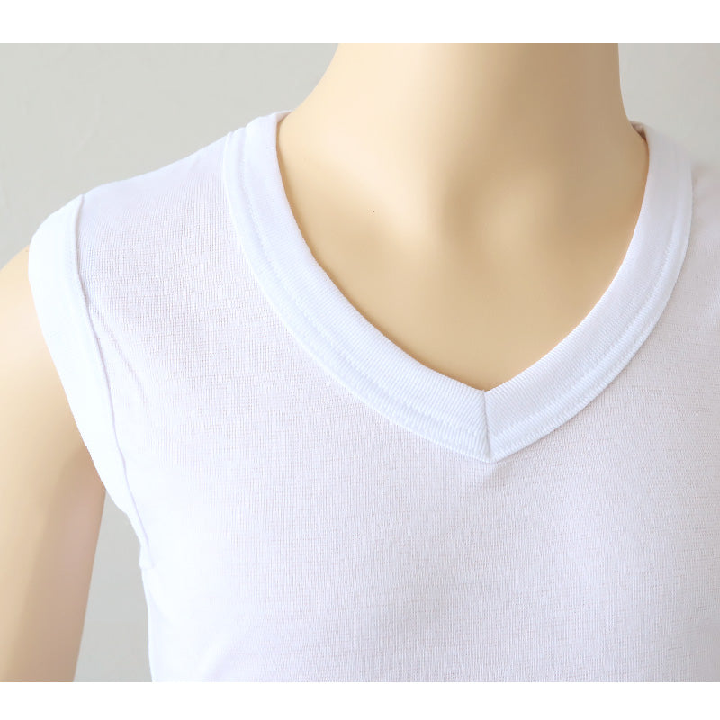 サーフシャツ タンクトップ インナー 男児 男の子 白 肌着 2枚組 100cm~160cm (vネック ノースリーブ 男子 ボーイズ 子ども 下着 スリーブレス アンダーウェア ランニングシャツ)