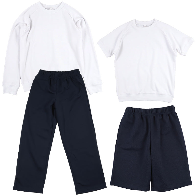 体操服 4点セット 半袖 長袖 ハーフパンツ 長ズボン 体操着 上下セット 大きいサイズ S~3L 小学生 中学生 男子 女子 半そで 長そで 半ズボン 短パン ロングパンツ スクール 体育 子供 子ども キッズ (送料無料) (在庫限り)