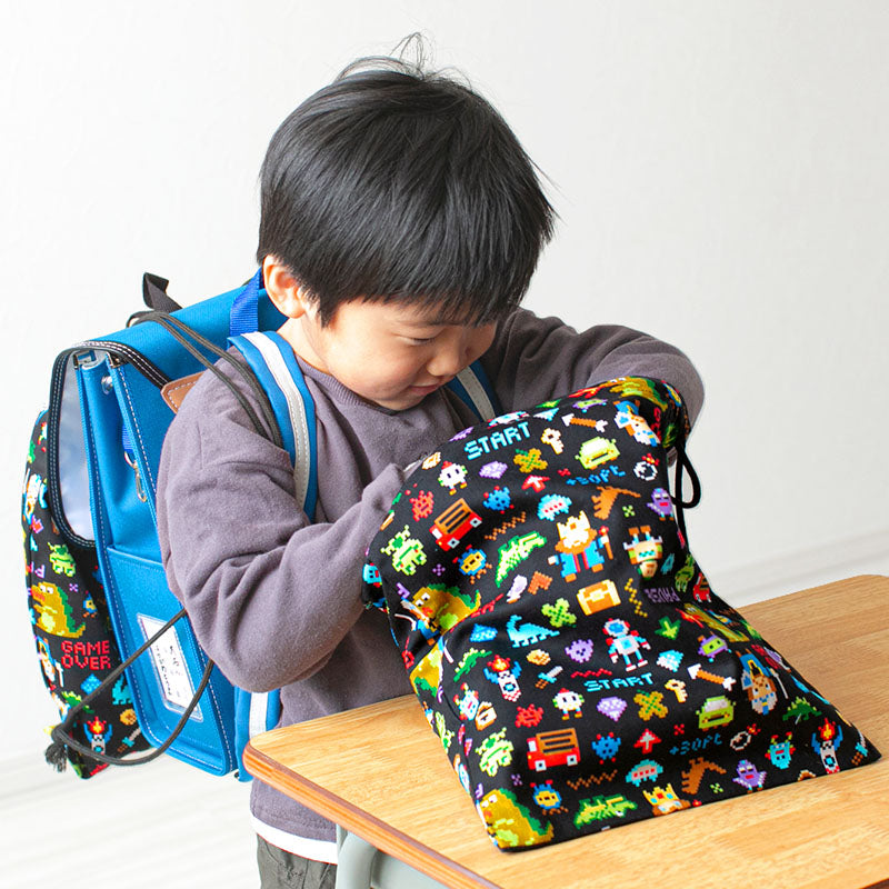 体操服袋 お着換え袋 巾着袋 巾着 大 給食袋 子供 入園準備 34.5cm×28.5cm 男の子 女の子 小学校 保育園 着替え入れ かわいい シンプル 無地 スクール 入学準備 綿100 (在庫限り)