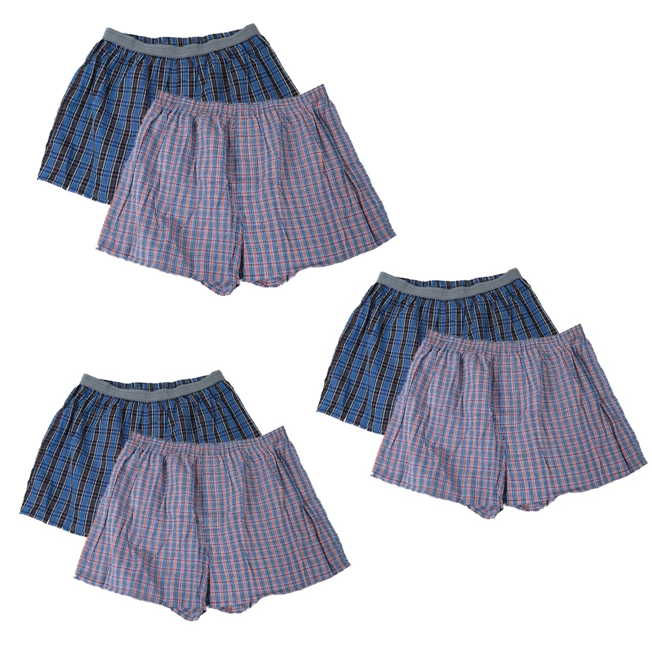 前開きトランクス2枚組×3セット 6L 7L 8L メンズ インナー コットン100% BIGサイズ 肌着 下着 ビッグ サイズ 大寸 パンツ 前あき