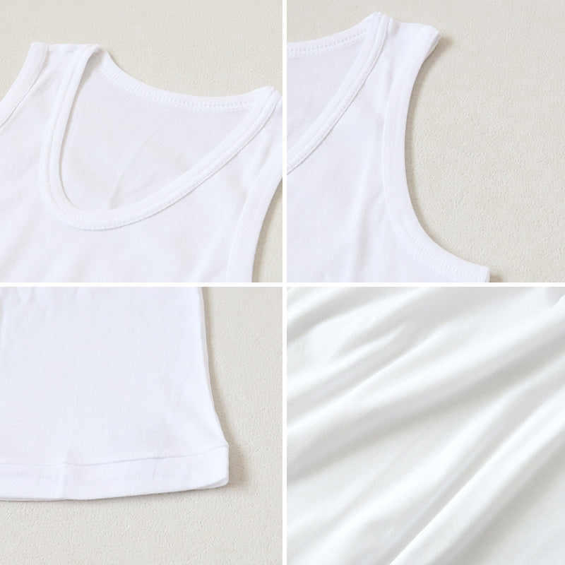 男の子 タンクトップ 子供 インナー ランニング 綿100 2枚組 100cm~160cm ノースリーブ 下着 シャツ 袖なし 肌着 男児 子供肌着 子ども キッズ ジュニア 無地 シンプル セット 2P コットン 白