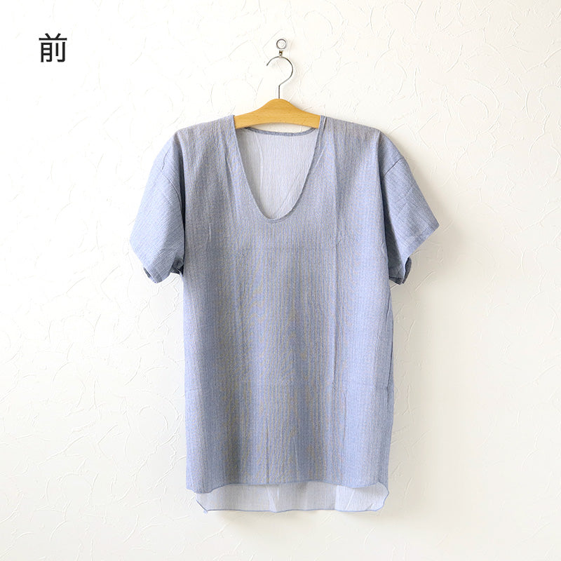 クレープ肌着 メンズ 半袖 tシャツ 綿100% 2枚組 M~LL 下着 インナー 夏 涼しい 吸汗速乾 男性 紳士 コットン Uネック U首 M L LL (在庫限り)