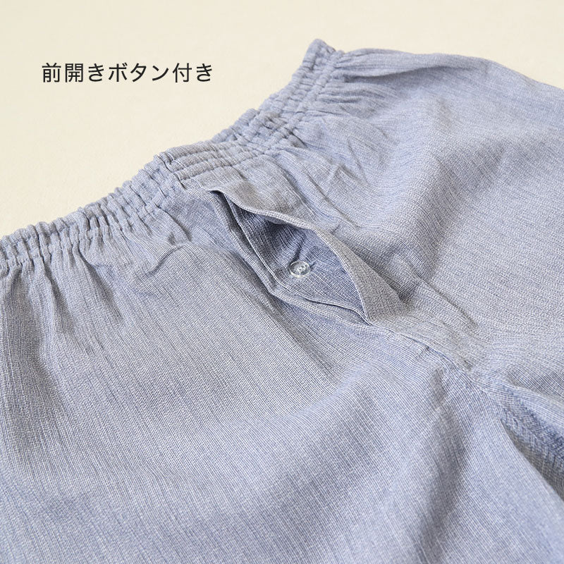 クレープ メンズ トランクス パンツ 綿100% 2枚組 M~LL クレープ素材 クレープ肌着 紳士 男性 下着 ボトム インナー パンツ 夏 肌着 M L LL (在庫限り)