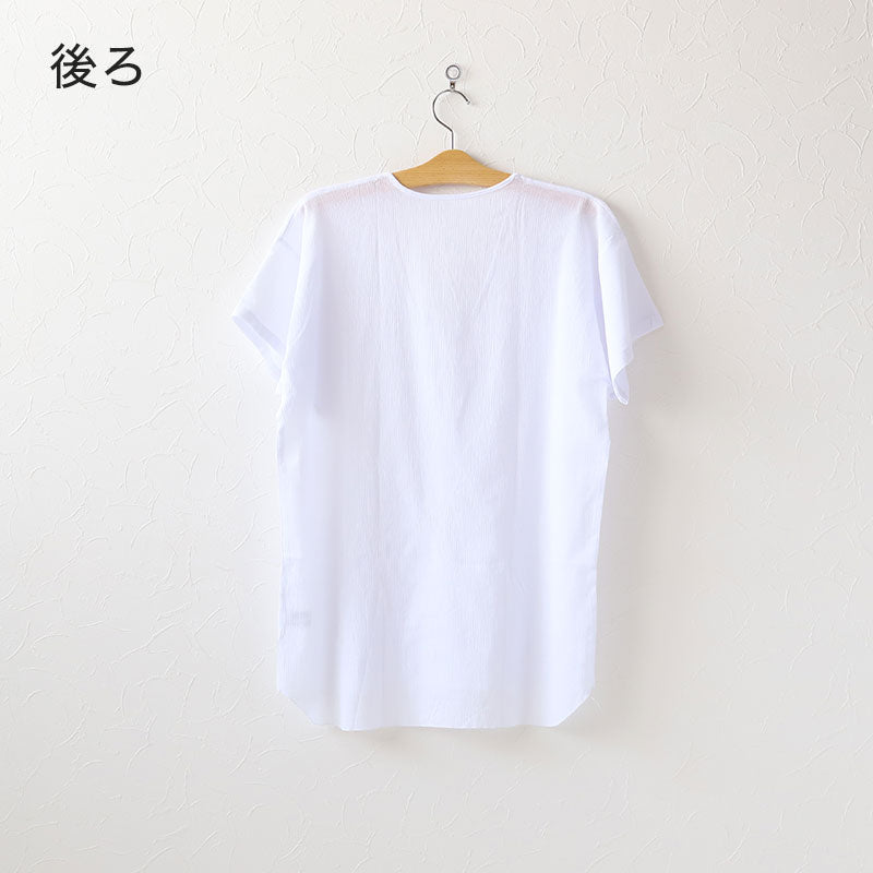 クレープ肌着 波しぼ メンズ 半袖 tシャツ 綿100% 2枚組 M~LL 下着 インナー 夏 涼しい 吸汗速乾 男性 紳士 コットン Uネック U首 M L LL (在庫限り)
