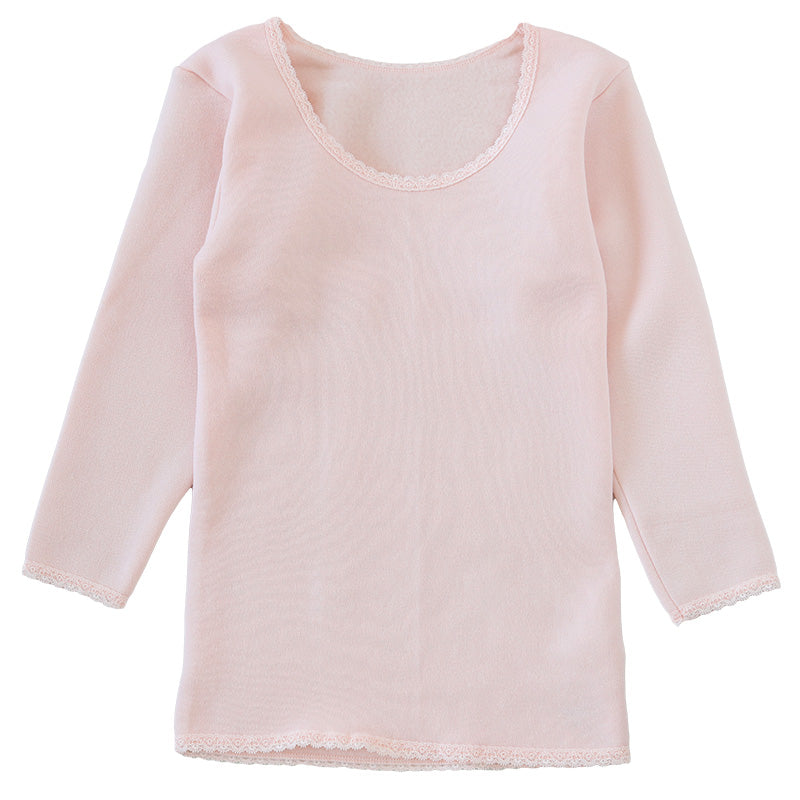 裏起毛 8分袖 インナー シャツ レディース 厚手 肌着 ウール混 毛混 M~LL 婦人 下着 厚地 暖かい あったか 防寒 冬 スリーマー (在庫限り)