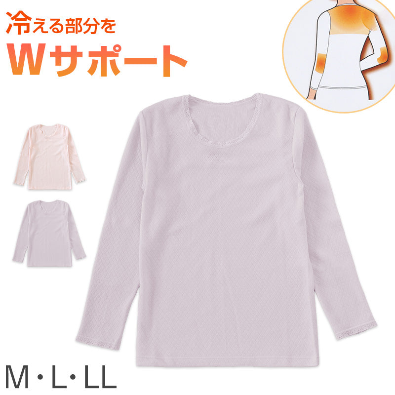 婦人 8分袖 インナー スリーマー スリーマ 長袖 肌着 キルト肌着 肩当 肘当 M~LL 当て布付き 当布 婦人肌着 レディース シャツ 下着 肌着 暖かい あったか 防寒 冬 (在庫限り)