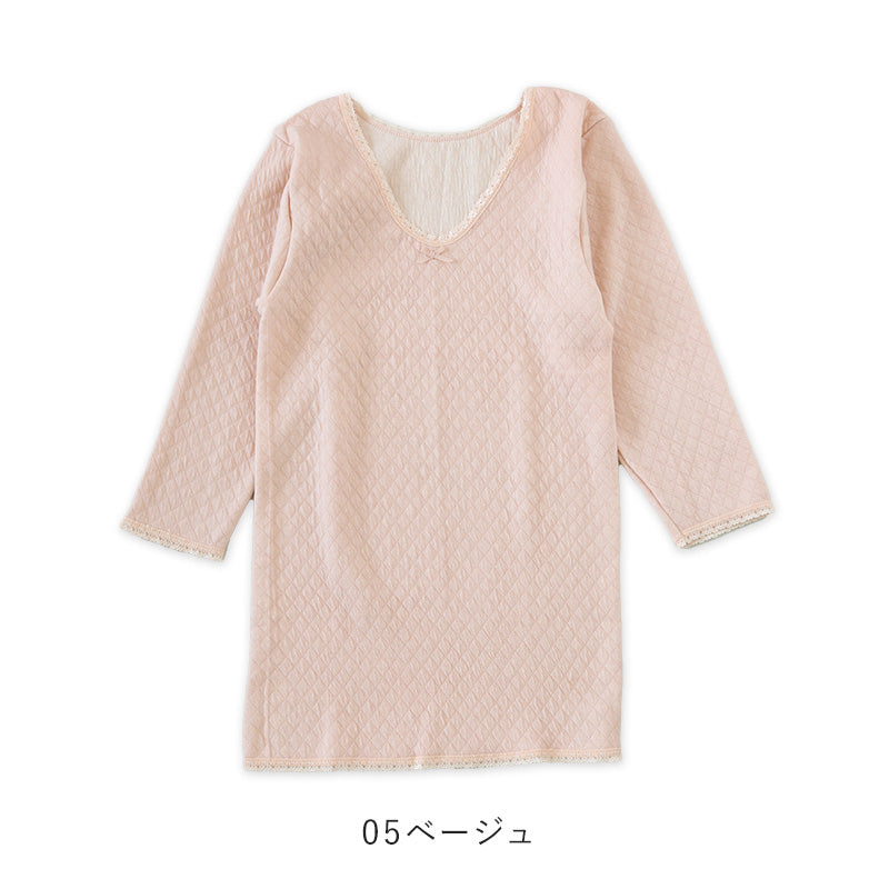 婦人 8分袖 インナー スリーマー スリーマ 長袖 肌着 キルト肌着 LL・3L 婦人肌着 レディース ミセス シニア 大きいサイズ 大寸 厚手 厚地 下着 暖かい あったか 防寒 日本製 (在庫限り)
