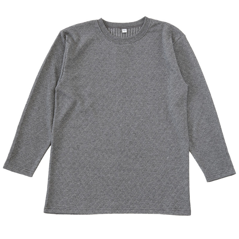 キルト 肌着 メンズ 長袖 シャツ 丸首 M~LL インナー 下着 冬用 あったか あたたかい 暖かい キルトシャツ キルトインナー 長袖シャツ 紳士 保温 防寒 冬 M L LL