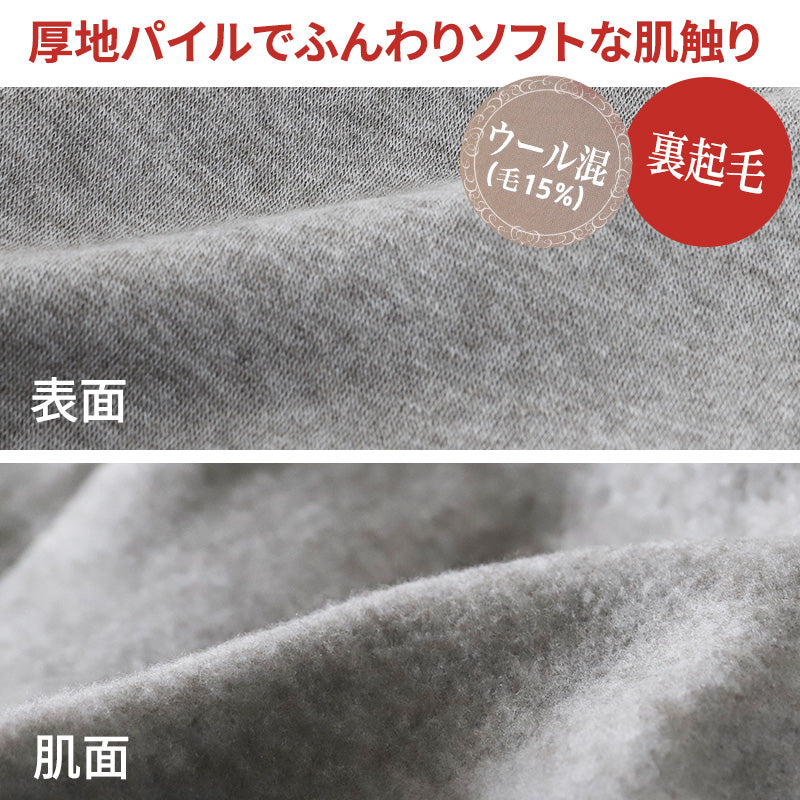 長ズボン下 ウール混 厚手 肌着 裏起毛 メンズ 毛混 日本製 前あき M~LL インナー ズボン下 ズボン ももひき 紳士 発熱 防寒 あったか あたたかい 冬 M L LL