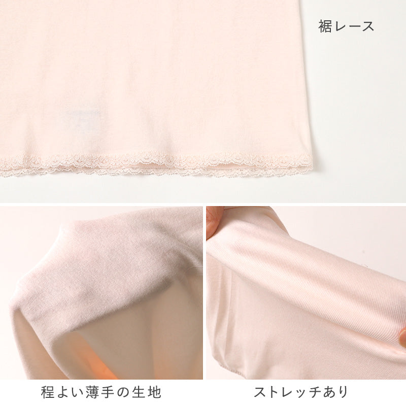 レディース インナー ノースリーブ タンクトップ スリーマー スリーマ 大きいサイズ 3L 4L 5L 綿100 コットン シルク 婦人肌着 シャツ 下着 肌着 レース