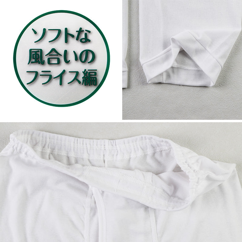 ズボン下 ロングパンツ メンズ 2枚組 吸汗速乾 M L LL ロンパン 長ズボン下 ズボン フライス 肌着 下着 インナー 綿混 無地 ホワイト 白 プレゼント ギフト 父の日 敬老の日 (在庫限り)