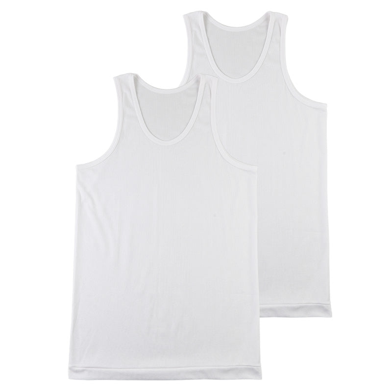 tシャツ ランニング シャツ メンズ 2枚組 吸汗速乾 M L LL タンクトップ ノースリーブ カノコ 肌着 下着 インナー 綿混 無地 ホワイト 白 プレゼント ギフト 父の日 敬老の日 (在庫限り)