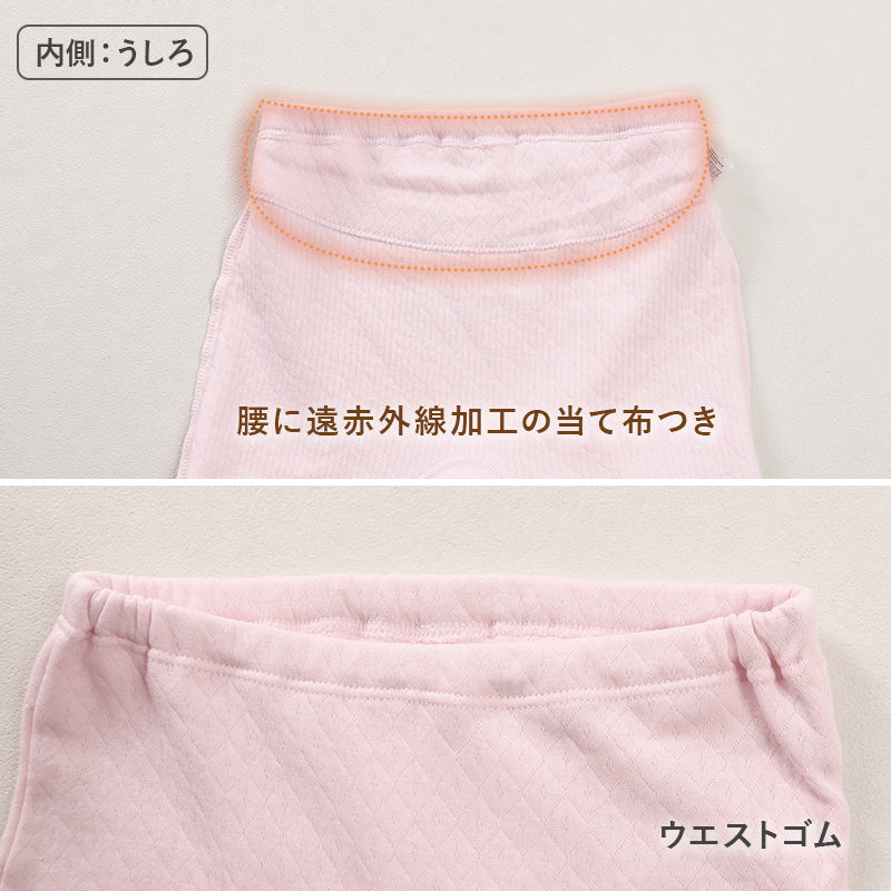 婦人 中綿入り キルト 1分丈 ショーツ 腰当付 2枚組 レディース 冬用 あったか M L LL 肌着 パンツ 下着 インナー ボーイレッグ 一分丈 綿100 綿 キルトインナー 防寒 中わた入り あたたか ソフト ぬくもり 保温 重ねばき 冷え対策