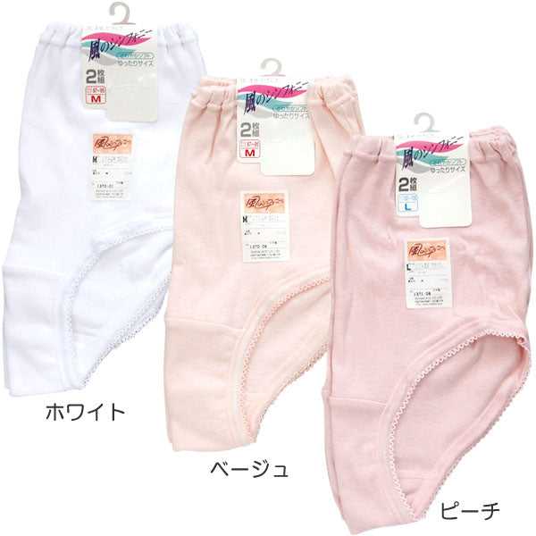 綿100% ショーツ レディース 深ばき ゆったり 2枚組 M~LL 下着 女性 パンツ 深履き 大きめ お腹すっぽり 大きい 60代 70代 肌着 インナー 介護 介護パンツ 入院 病院 日本製 M L LL