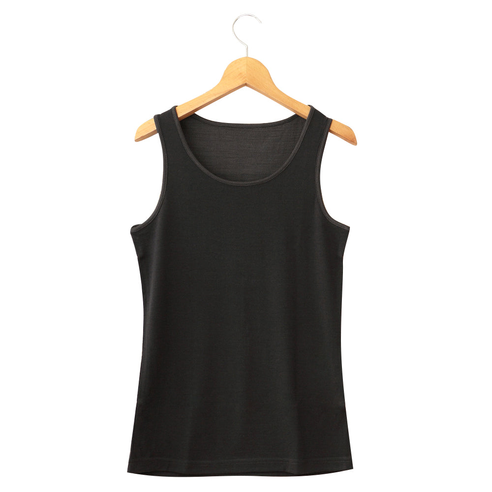 シルク ウール インナー タンクトップ M~LL レディース 肌側 シルク100% 外側 ウール100% ランニング ランニングシャツ 肌着 下着 uvカット 敏感肌 冷え取り 冷え対策 大きいサイズ 大きめ 肌に優しい 快適 温活 あったか (送料無料)