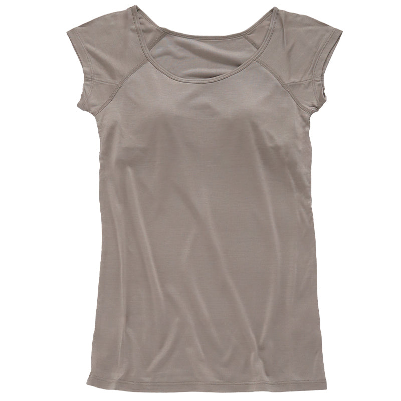 シルク100% カップ付き インナー 半袖 レディース フレンチ袖 シャツ M~LL シルク ブラトップ Tシャツ カップ付インナー ゆったり 下着 肌着 女性 uvカット 肌に優しい 天然素材 保温 保湿 快適 春夏 秋冬 オールシーズン (送料無料)