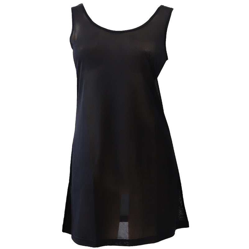 シルク スリップ タンクトップ ショート丈 75cm シルク100% 下着 レディース M~LL ワンピース インナー 冷えとり 透け 汗取り 脇汗 汗染み 対策 下着 肌着 シミーズ シュミーズ (送料無料)