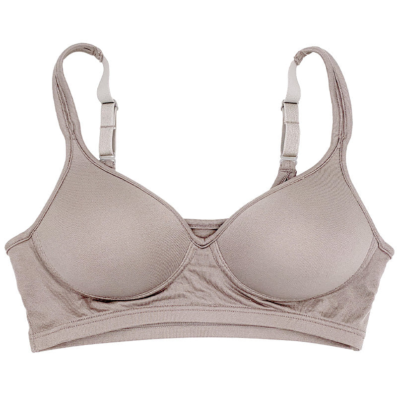 ノンワイヤーブラジャー シルク95% モールドカップ ブラジャー リブ レディース M~LL モールドブラ シルク混 シルクブラジャー ブラ ワイヤレス 肌着 下着 女性 インナー 黒 (送料無料)