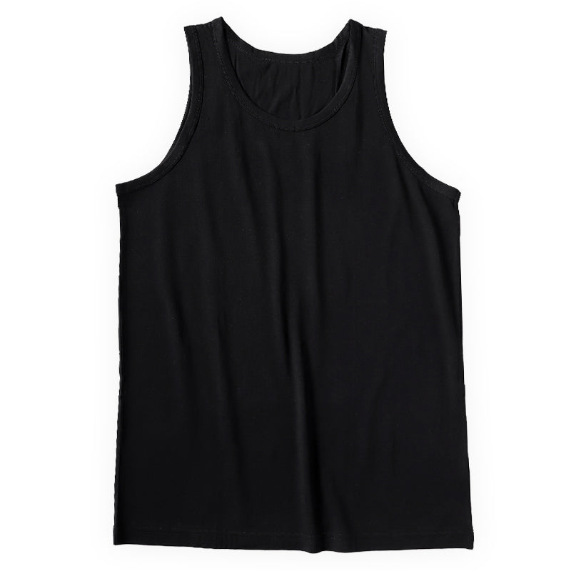 メンズ シルク&コットン タンクトップ M~LL (白 絹 綿 綿混 絹混 丸首 無地) (送料無料)