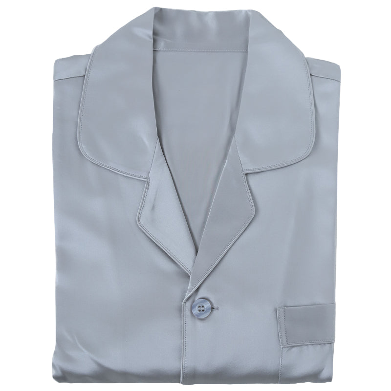 シルク100% 長袖パジャマ メンズ M L LL 3L メンズパジャマ 上下セット 上質 サテン 長袖 ナイトウェア 寝巻 前開き 冷えとり 暖かい 男性 紳士 通年 冷え対策 uvカット ルームウェア 敬老の日 ギフト 父の日 敏感肌 肌に優しい 天然素材 蒸れにくい (送料無料)