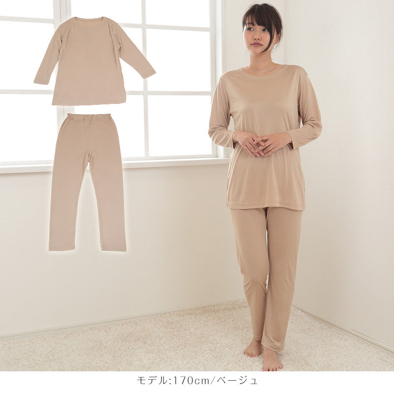 シルク100% パジャマ レディース 長袖 ニット M L LL シルク シルクニット 薄手 部屋着 ルームウェア 上下セット おしゃれ かわいい 女性 春 夏 秋 絹100% ナイトウェア 寝間着 敬老の日 ギフト 母の日 (送料無料)