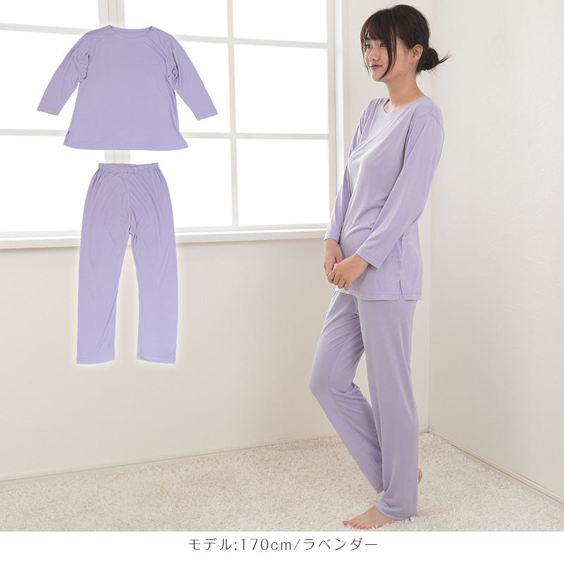 シルク100% パジャマ レディース 長袖 ニット M L LL シルク シルクニット 薄手 部屋着 ルームウェア 上下セット おしゃれ かわいい 女性 春 夏 秋 絹100% ナイトウェア 寝間着 敬老の日 ギフト 母の日 (送料無料)