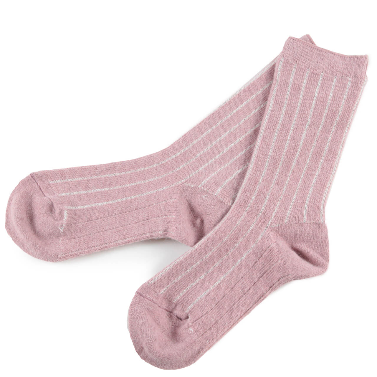 シルク ソックス ウール アンゴラ 靴下 暖かい 23~25cm レディース 冷えとり 冷え性 くつした 冷え取り靴下 クルーソックス ルームソックス ストライプ (在庫限り)