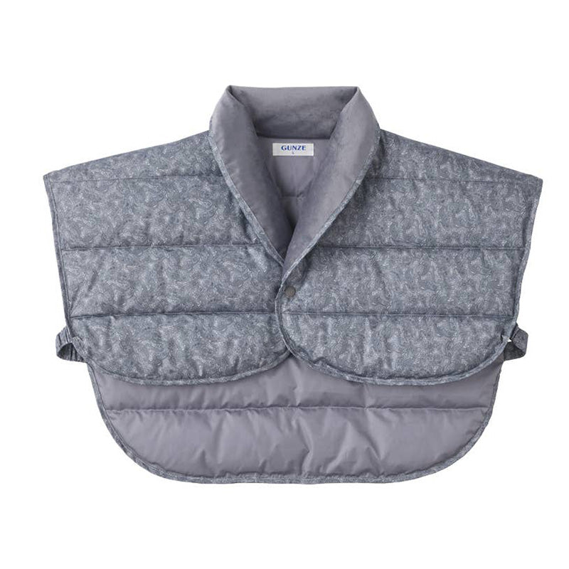 グンゼ メンズ 羽織 ボレロ ダウン M L 室内 防寒 あったか 軽量 上着 ルームウェア 部屋着 紳士 男性 秋冬 在宅 テレワーク 冷え対策 節電 家庭用 リラックス 襟付き ボア 中わた 保温 寝冷え 肩掛け シンプル ギフト 父の日 プレゼント ナイトウェア 冬物 (送料無料)