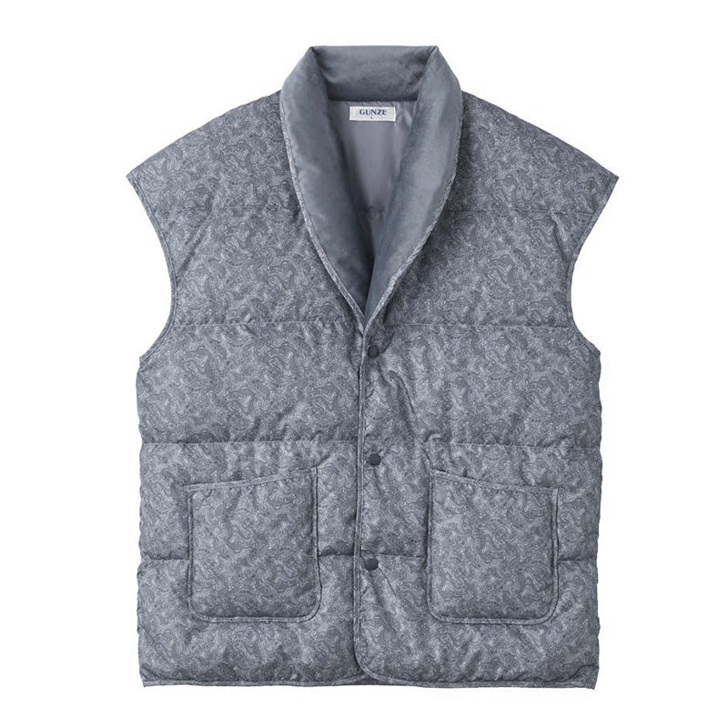 グンゼ メンズ ダウンベスト 紳士 ベスト 羽織物 M L 防寒 あったか 軽量 ルームベスト 部屋着 室内着 秋冬 中わた ダウン フェザー 襟ボア 前開き 男性 紳士服 防寒ベスト あったかベスト 冷え対策 在宅 おうち時間 プレゼント ギフト 父の日 敬老の日 (送料無料)