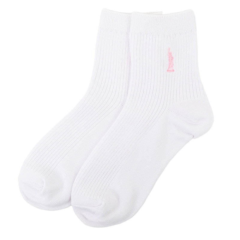 スクールソックス レディース 靴下 2足組 13cm丈 23 - 25cm 女子 ワンポイント くつ下 くつした ソックス 綿混 コットン 学生 通学 制服 小学生 中学生 高校生 イーストボーイ EAST BOY