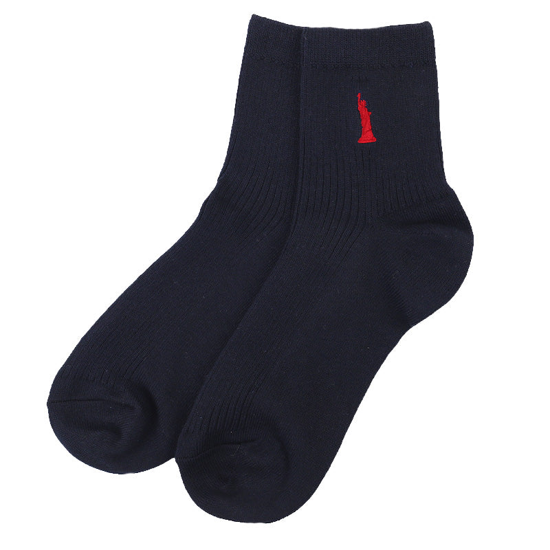 スクールソックス レディース 靴下 2足組 13cm丈 23 - 25cm 女子 ワンポイント くつ下 くつした ソックス 綿混 コットン 学生 通学 制服 小学生 中学生 高校生 イーストボーイ EAST BOY